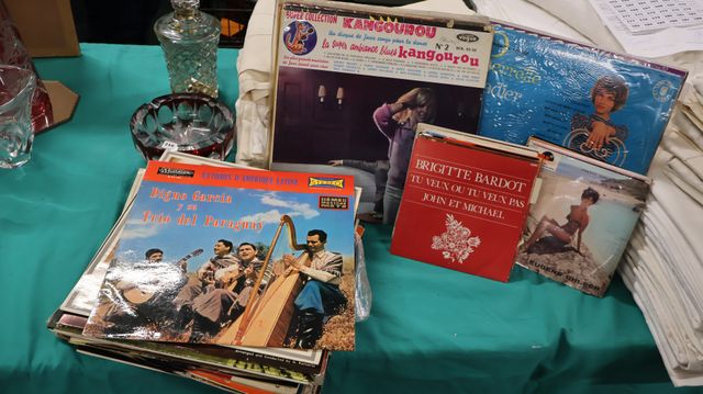 Lot de vinyles 33 tours et 45 tours variété française, Amérique l...