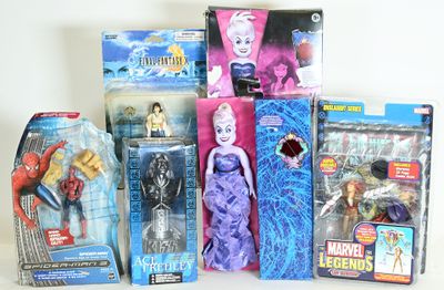 a lot of action figures that are on the table