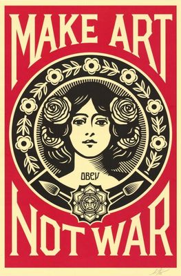 Shepard FAIREY (OBEY)(1970), Make Art Not War, Sérigraphie s…