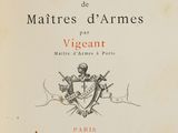 an old book with a drawing of a knight holding a sword