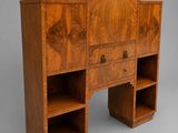 an image of a wooden desk with two shelves and a drawer