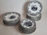 five plates stacked on top of each other on a table