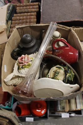 a box full of assorted items sitting on a table
