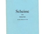 un livre bleu avec une inscription noire sur la couverture