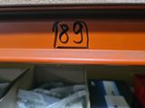 a close up of a drawer with a number on it