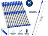 lot de 12 pailles rétractables en acier inoxydable avec des poignées bleues