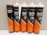 four different types of adhesives are lined up in a row