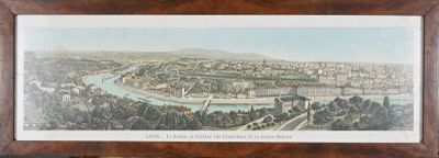 tableau représentant une vue d'une ville traversée par une rivière
