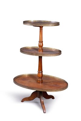 an image of a three - tiered tray with a wooden base
