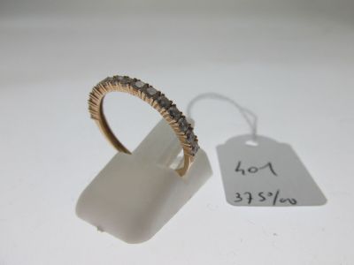 alliance monture or bas-titre 375°/°° partiellement sertie… - Photo 1