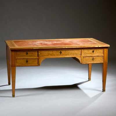 an image of a wooden desk with two drawers