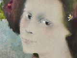 une peinture représentant une femme avec une fleur dans les cheveux