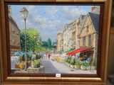 a picture of a painting of a street scene