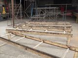 a picture of a wooden frame in a building