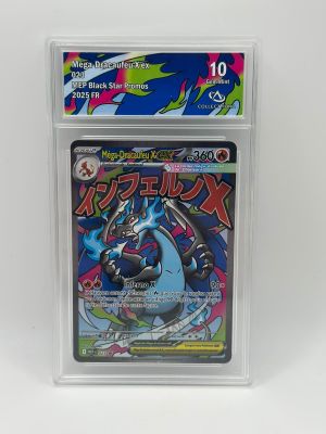 the pokemon card is in a clear plastic case