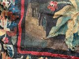 an image of a close up of a rug with flowers on it
