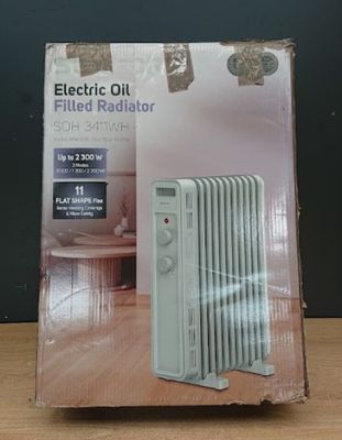 an electric oil filled radiator in the box