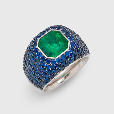 Cocktailring mit kolumbianischem Vivid Green-Muzo Smaragd We…