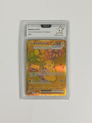 une carte à collectionner Pokémon sur laquelle figure un Pokémon jaune