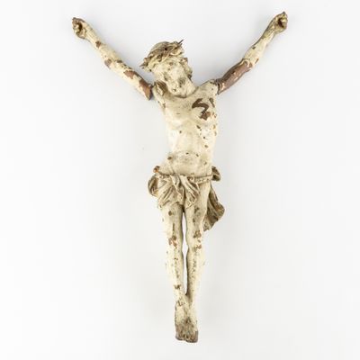 an old wooden crucif with a cross on it on a white background