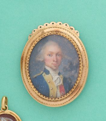 un portrait miniature représentant un homme en uniforme militaire
