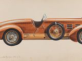 une image représentant un dessin d'une voiture ancienne sur une feuille de papier