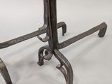 pair of antique cast iron candlesticks on cast iron stand
