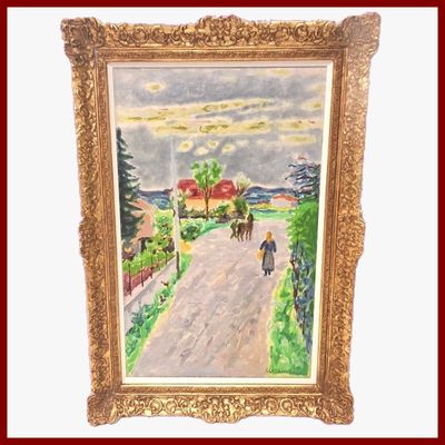 CAVAILLES Jules 1901-1977 : Paysage animé.