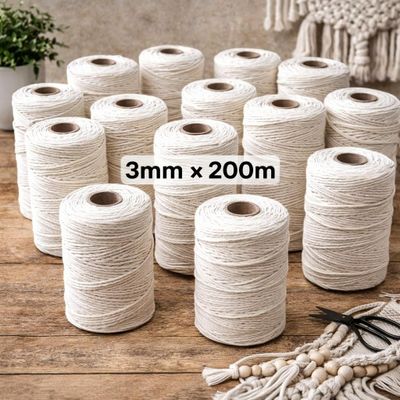 Lot de 20 bobines de fil macramé de 200 M chacune