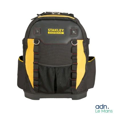 l'arrière d'un sac à dos noir et jaune, rehaussé de touches de jaune