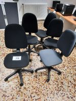 6 chaises dactylo tournantes, roulantes (dépareillées)