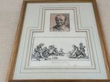 two framed pictures of a man and a woman on the wall