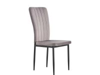 Lot 4 chaises de salle à manger - pony velours gris - pieds … (photo 2)