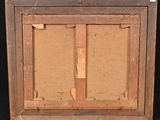 an old picture of a picture frame with a piece of wood sticking out of it