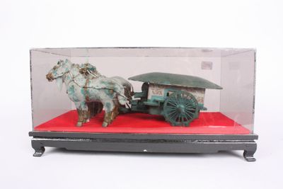 modèle réduit d'attelage funéraire chinois, supposé en bronz…