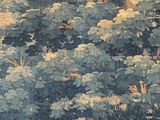 an image of a tapestry with trees on it