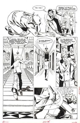 une image en noir et blanc tirée d'une bande dessinée, représentant un homme et une femme