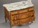 an image of a marble top chest of drawers with drawers