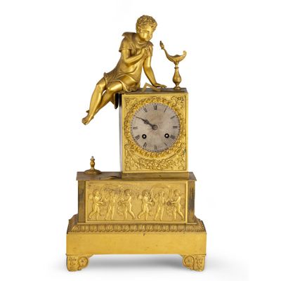 Horloge DE Grand-PÈRE EN Bronze DorÉ, France Vers 1840