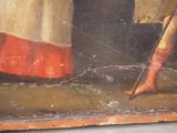 a picture of a painting of a woman with a broom