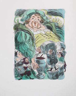 an image of a drawing of a man holding a cup of coffee