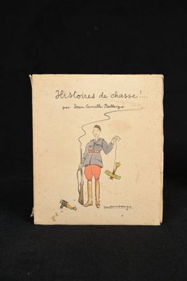 un vieux livre sur lequel figure le dessin d'un homme tenant une raquette de tennis