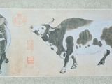 three cows standing in a row on the wall