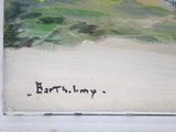 a painting on the window sill of a house