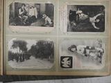 several old photos of a woman laying on a bed in a room