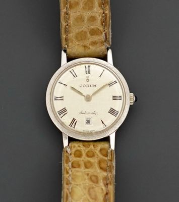 Corum Montre de dame en or gris 18K 750 millièmes à mouvemen…