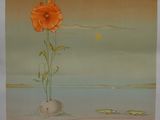 une photo d'un tableau représentant une fleur dans un vase