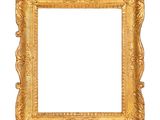 un cadre doré ancien orné d'un motif décoratif sur fond blanc