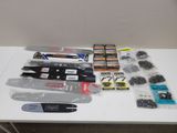 a lot of items that are on a white table
