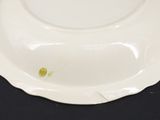 a white plate with a yellow bug on it